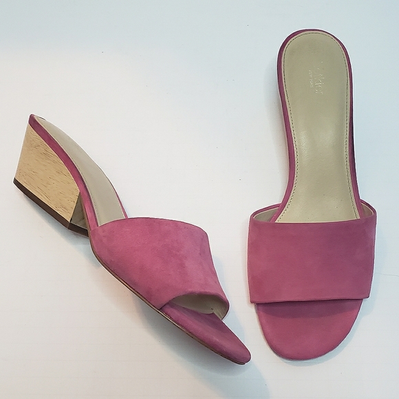 Botkier Shoes - Botkier Carlie pink suede wedge block heel sandal